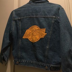 Thrifted lakers jean jacket