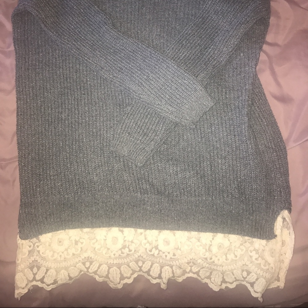 Sweater with lace detailing