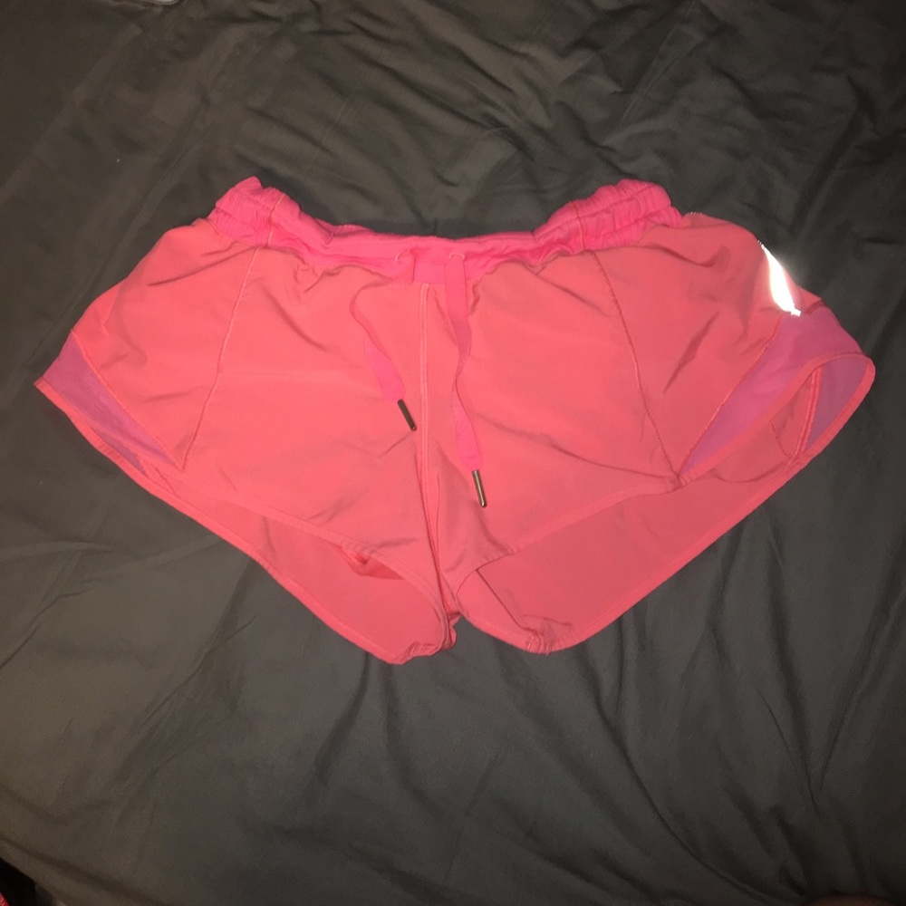Peach lululemon hotty hot shorts