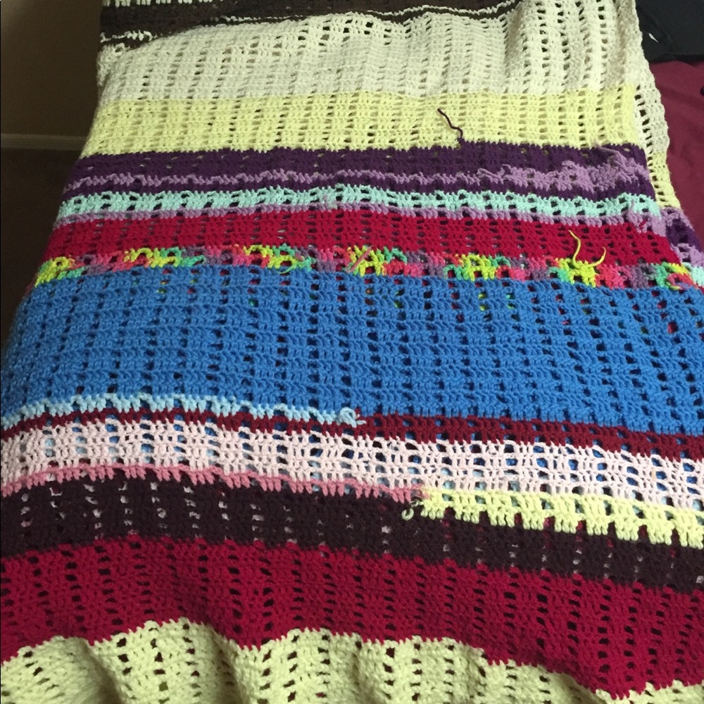 Hand crafted crocheted warm blanket