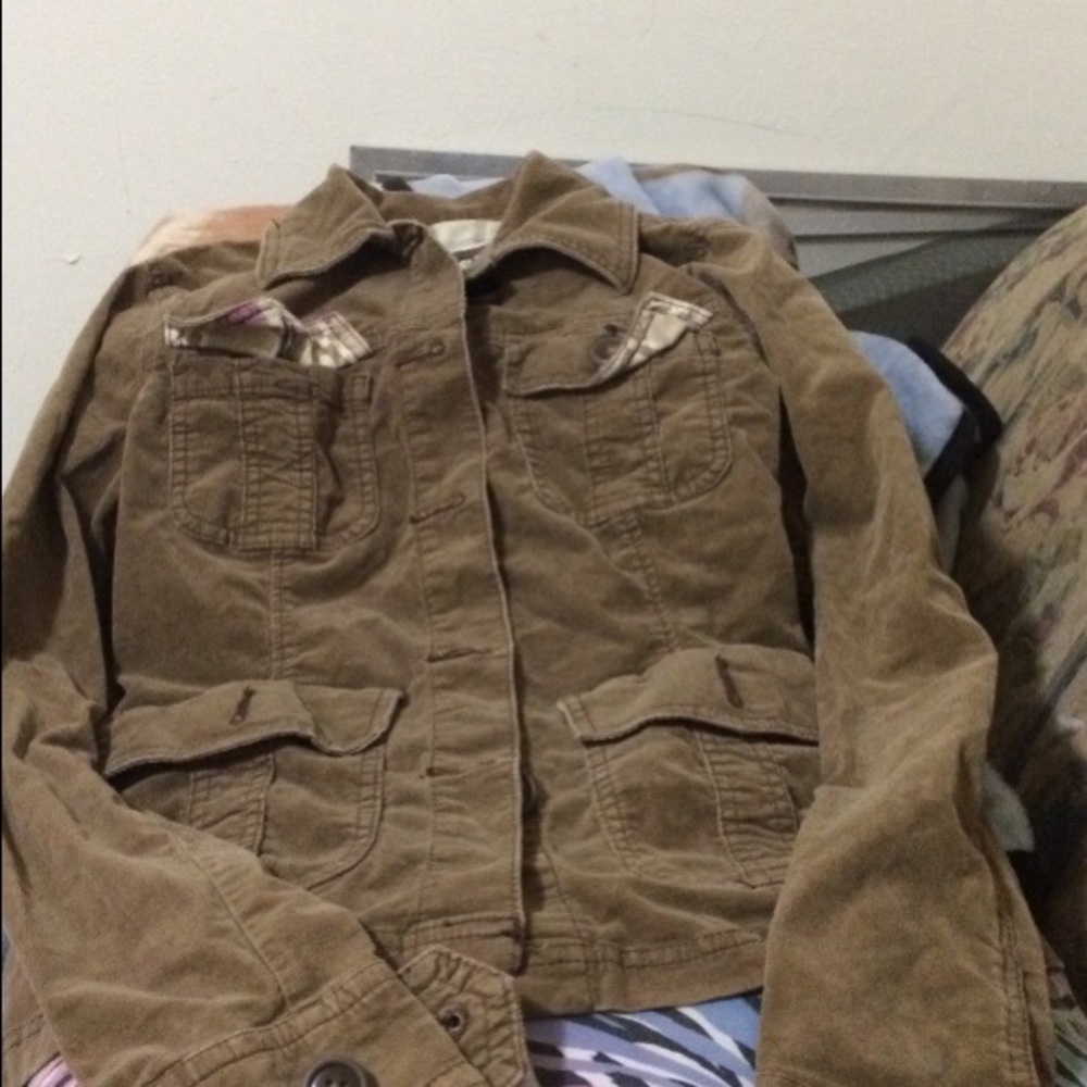 Brown denim casual jacket