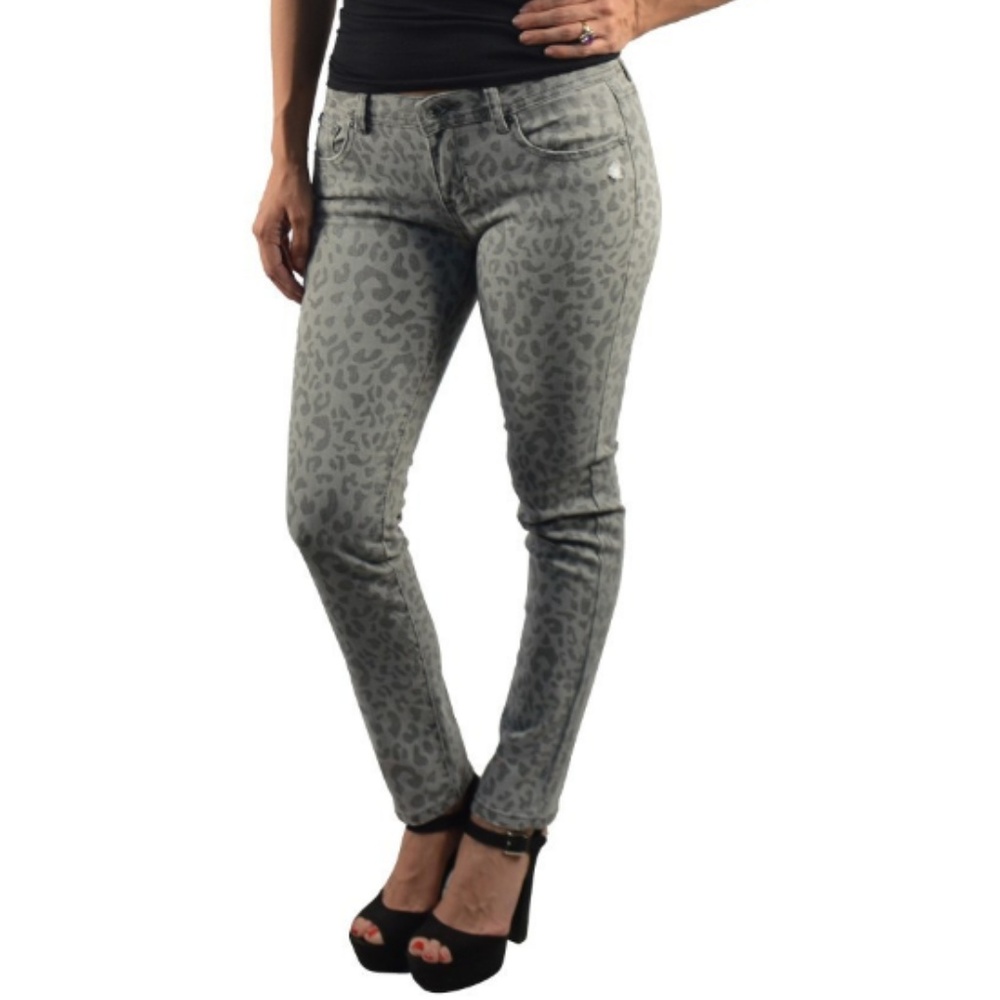 Skinny Jeans Leopard Gray Size 7