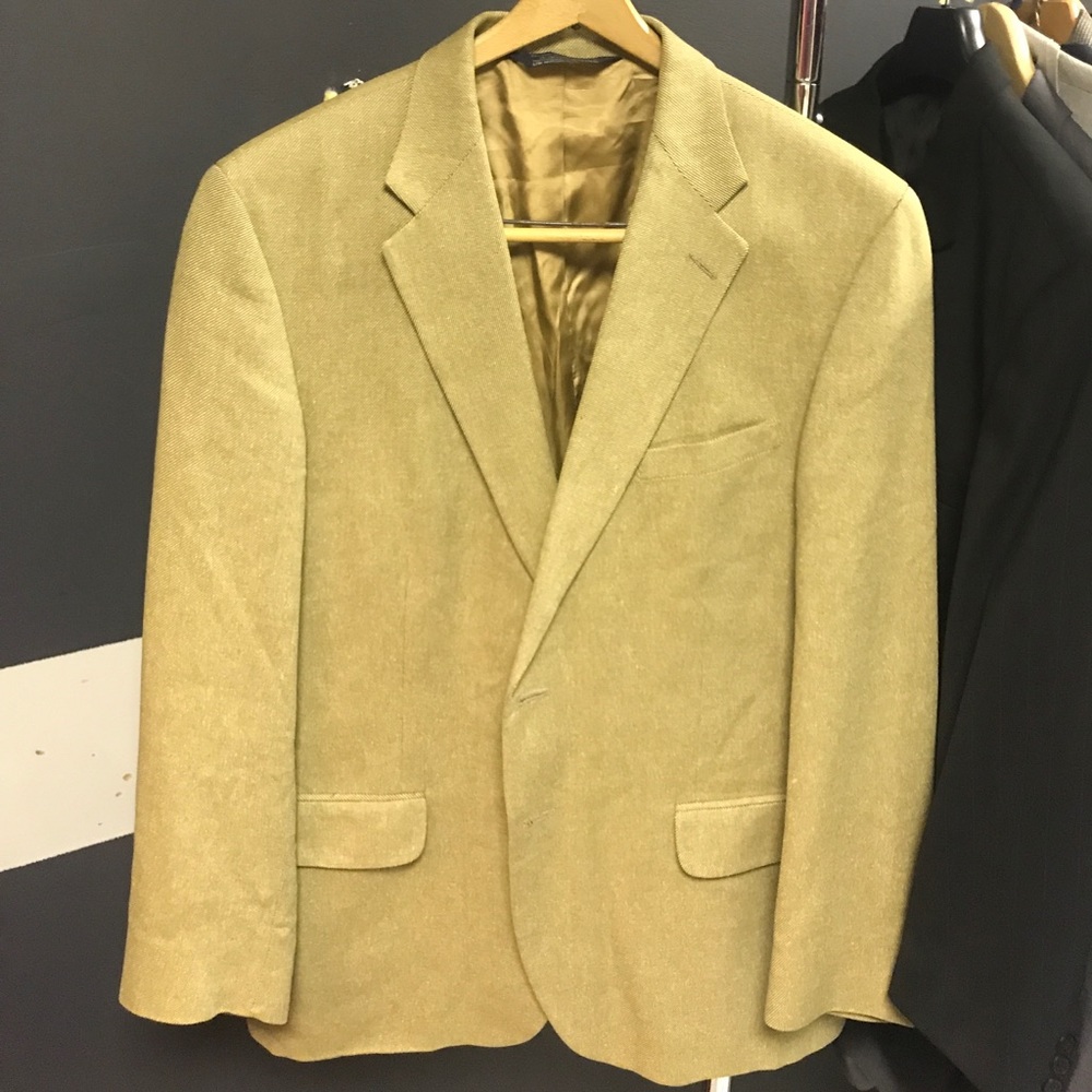 Lands End 100% Silk Blazer Men's Size 42R Gold