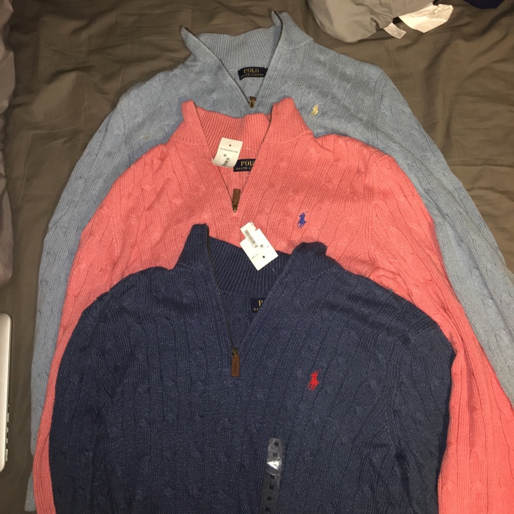 3 Polo pullover knit sweaters