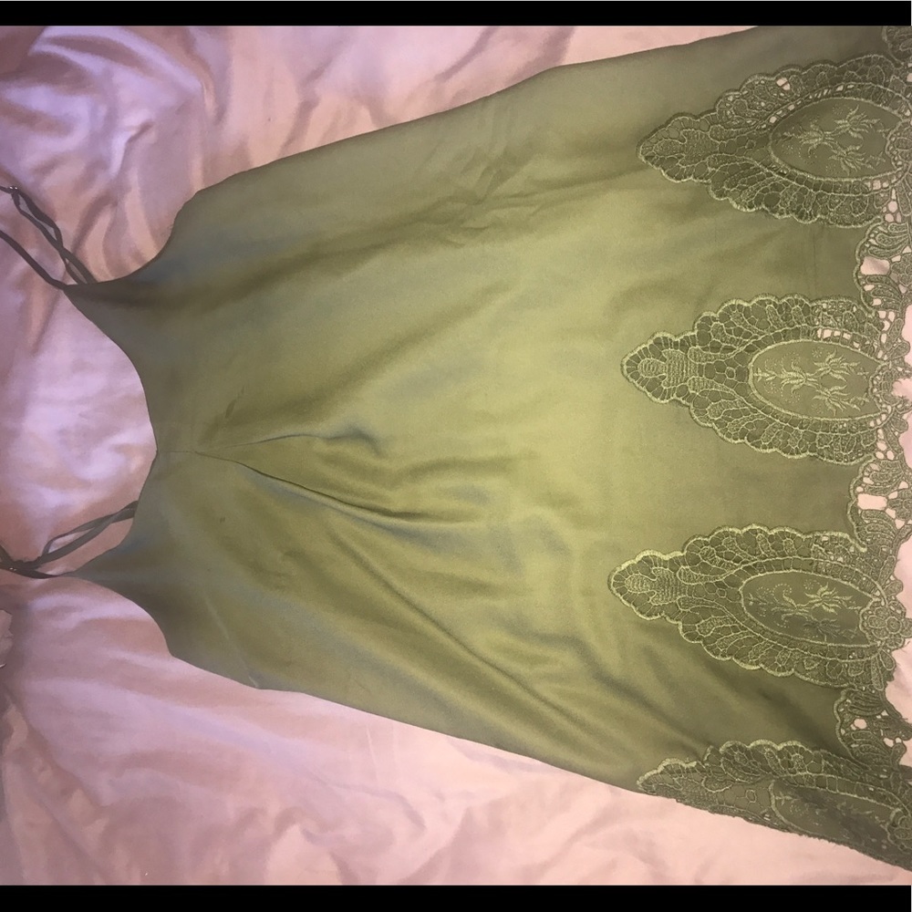 Green mini dress