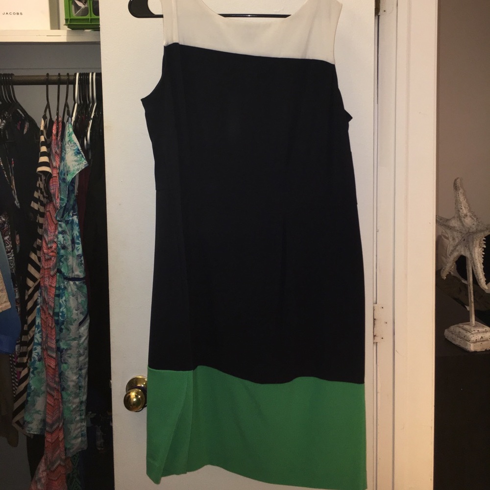 Business casual color block dress