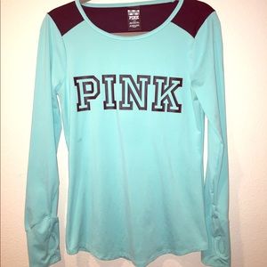 💎Victoria Secret PINK 💎light blue workout top 💎