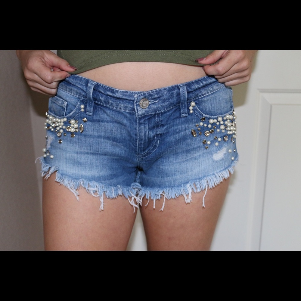 Embellished Guess jean shorts
