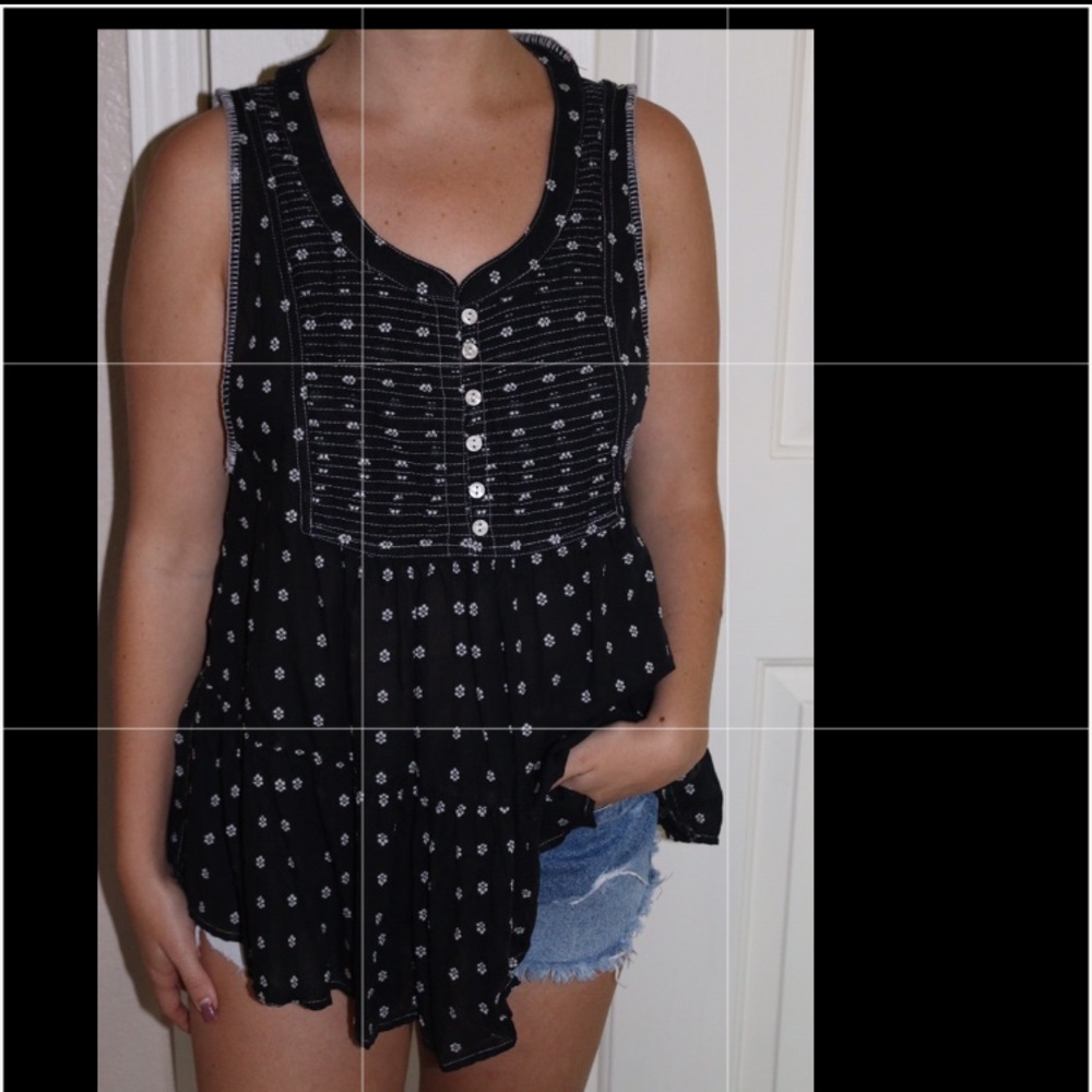 Black Free People open back tank top worn once