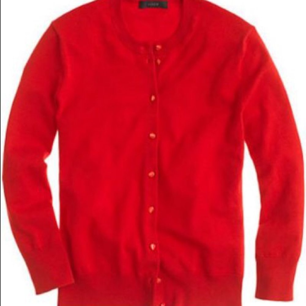 J Crew Factory Red Cardigan