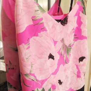 French Connection pink floral silk summer camisole