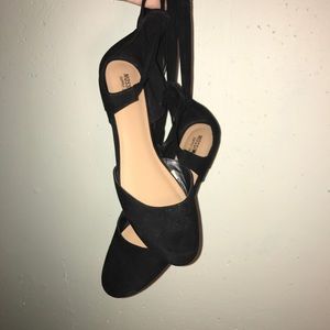Deconstructed Ballet Flats with Lace Ankle