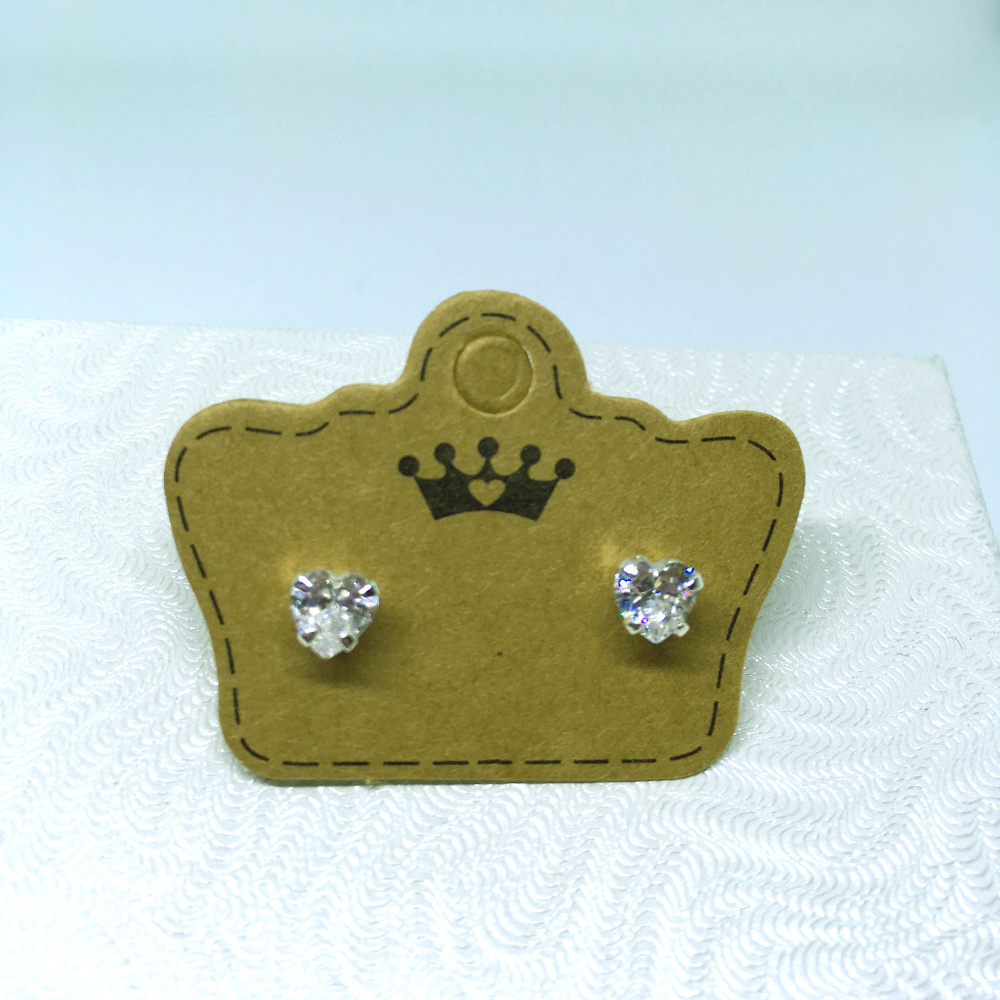 Heart shape crystal in sterling silver studs