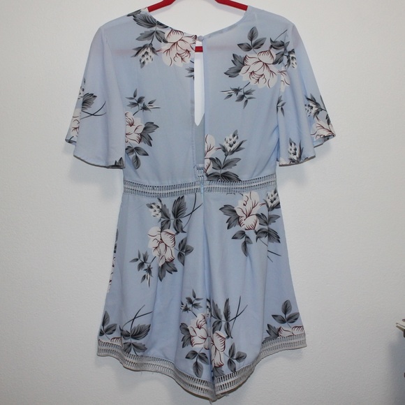 Hello MollyBaby Blue Floral Romper - Picture 2 of 4