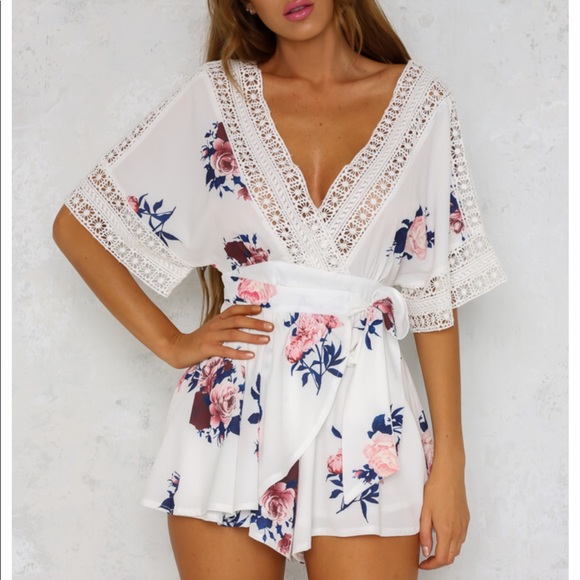 Hello MollyBaby Blue Floral Romper - Picture 4 of 4