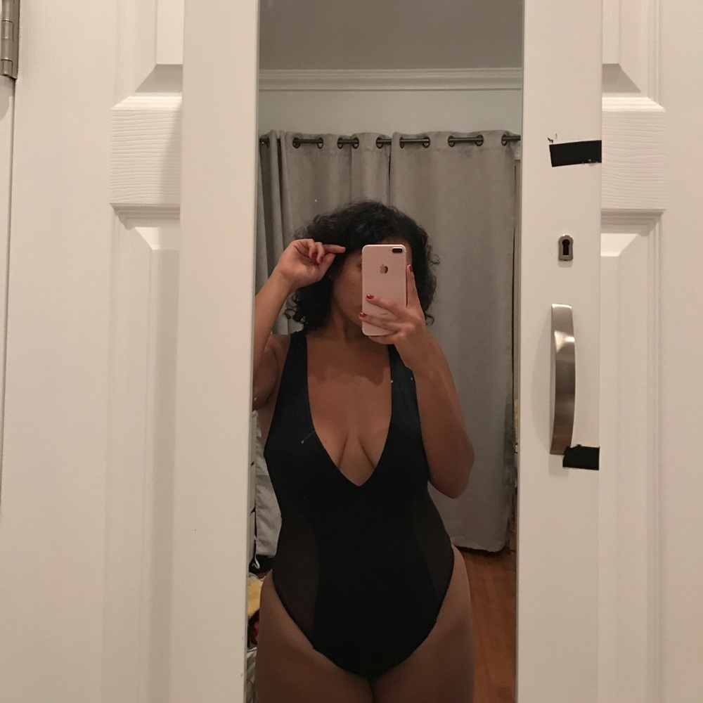 Black bodysuit with Mesh panel