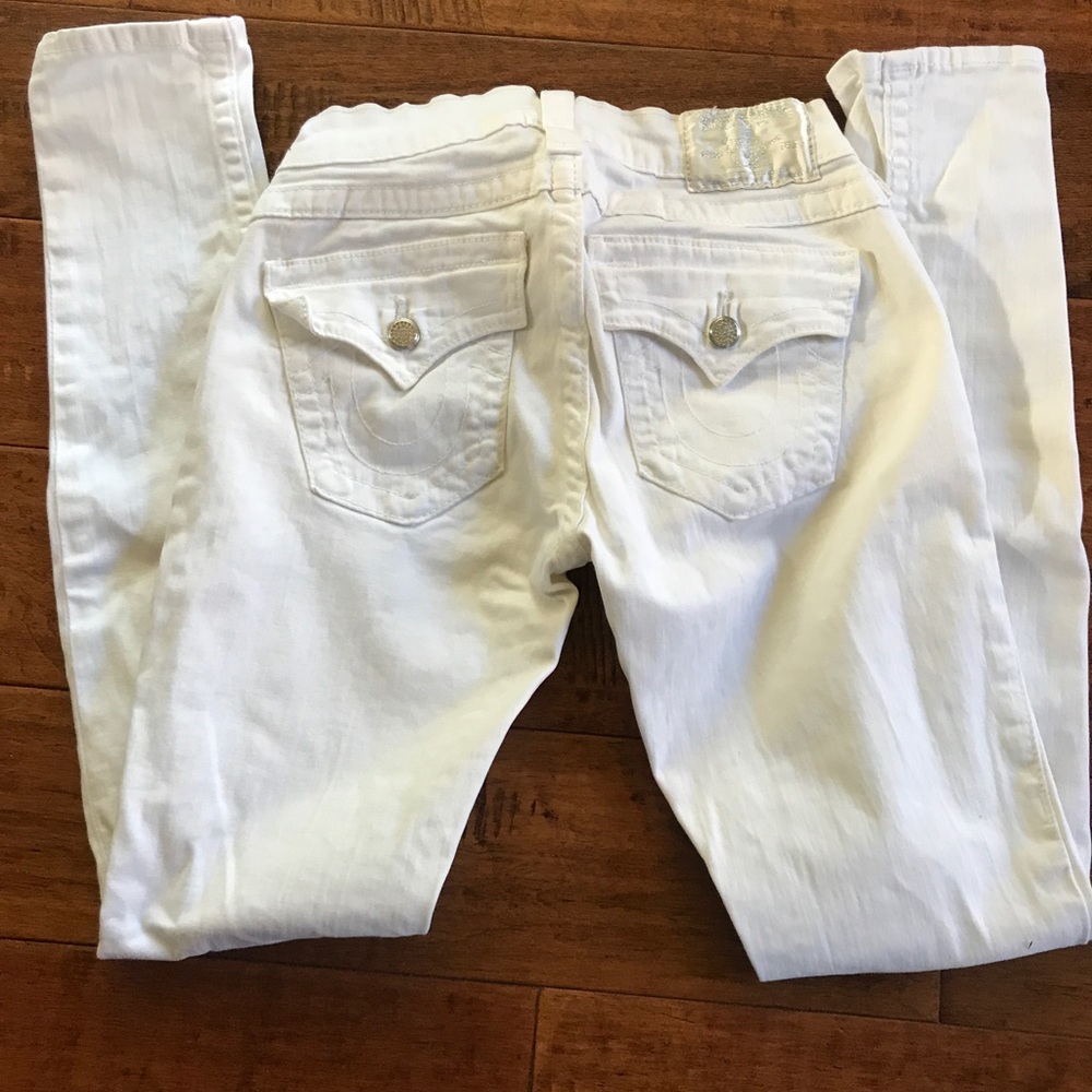 White skinny true religion jeans