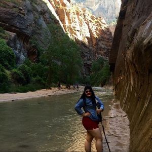 Red shorts with navy blue anchors