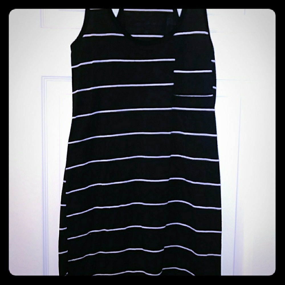 Billabong Black and white striped short dress