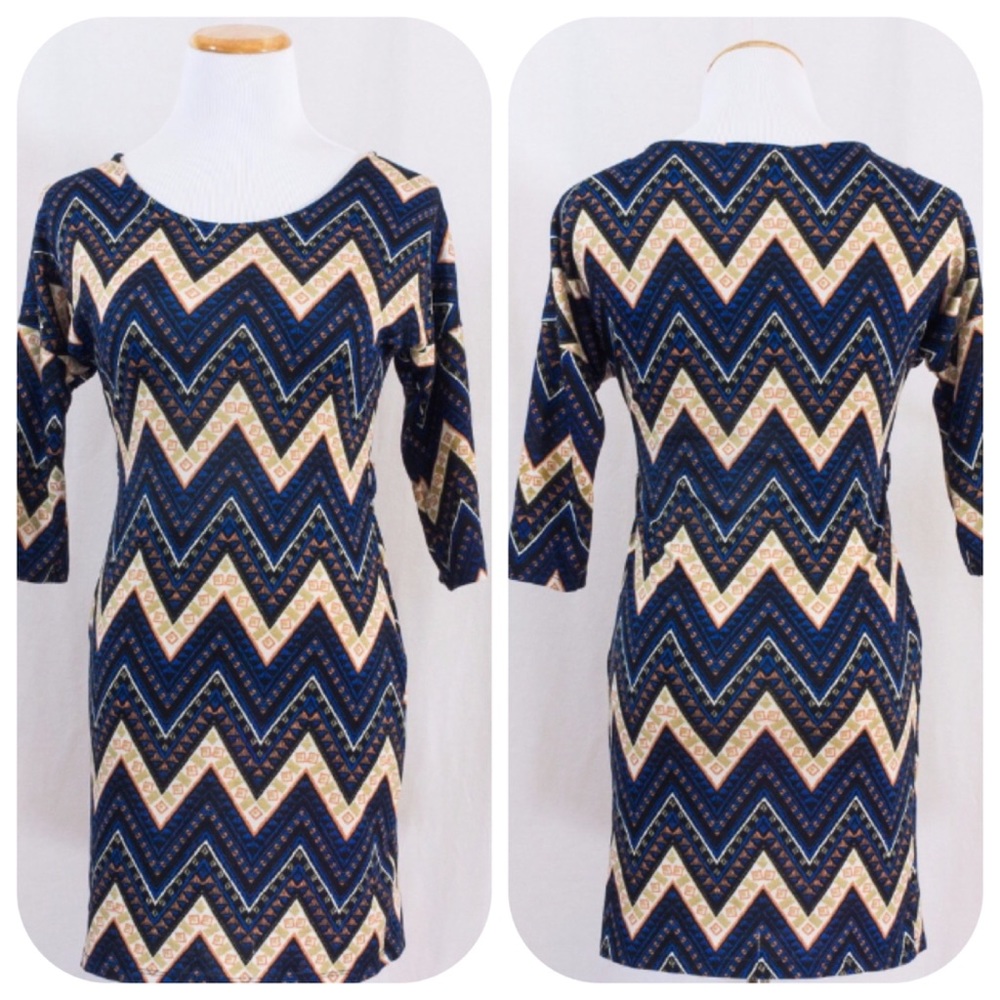 Chevron Scoop-Neck Tunic Dress - Picture 1 of 7