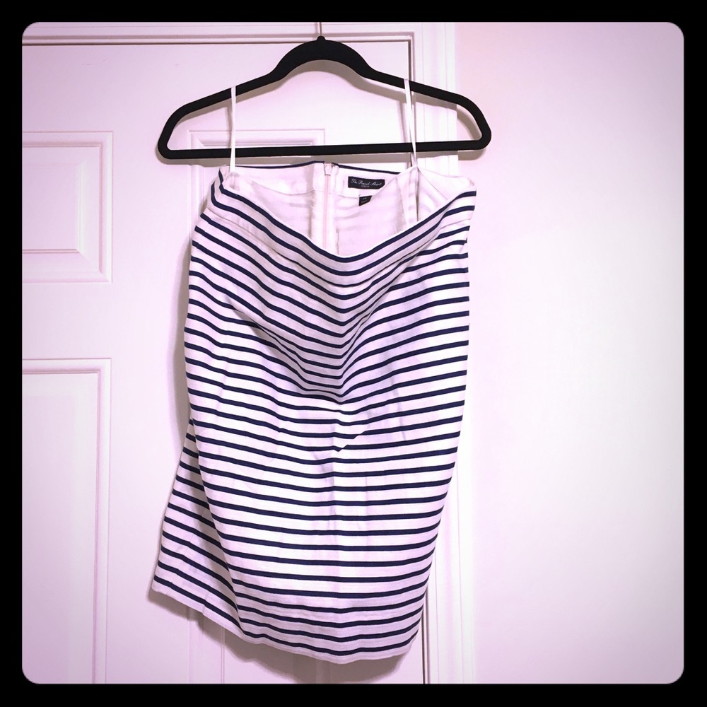 Navy/White Striped J. Crew Pencil Skirt