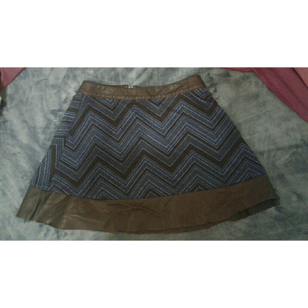 High waisted blue skirt