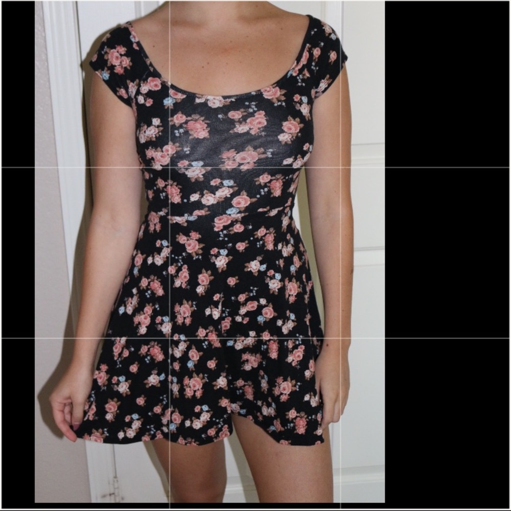 Black and Pink Pacsun Flower Dress