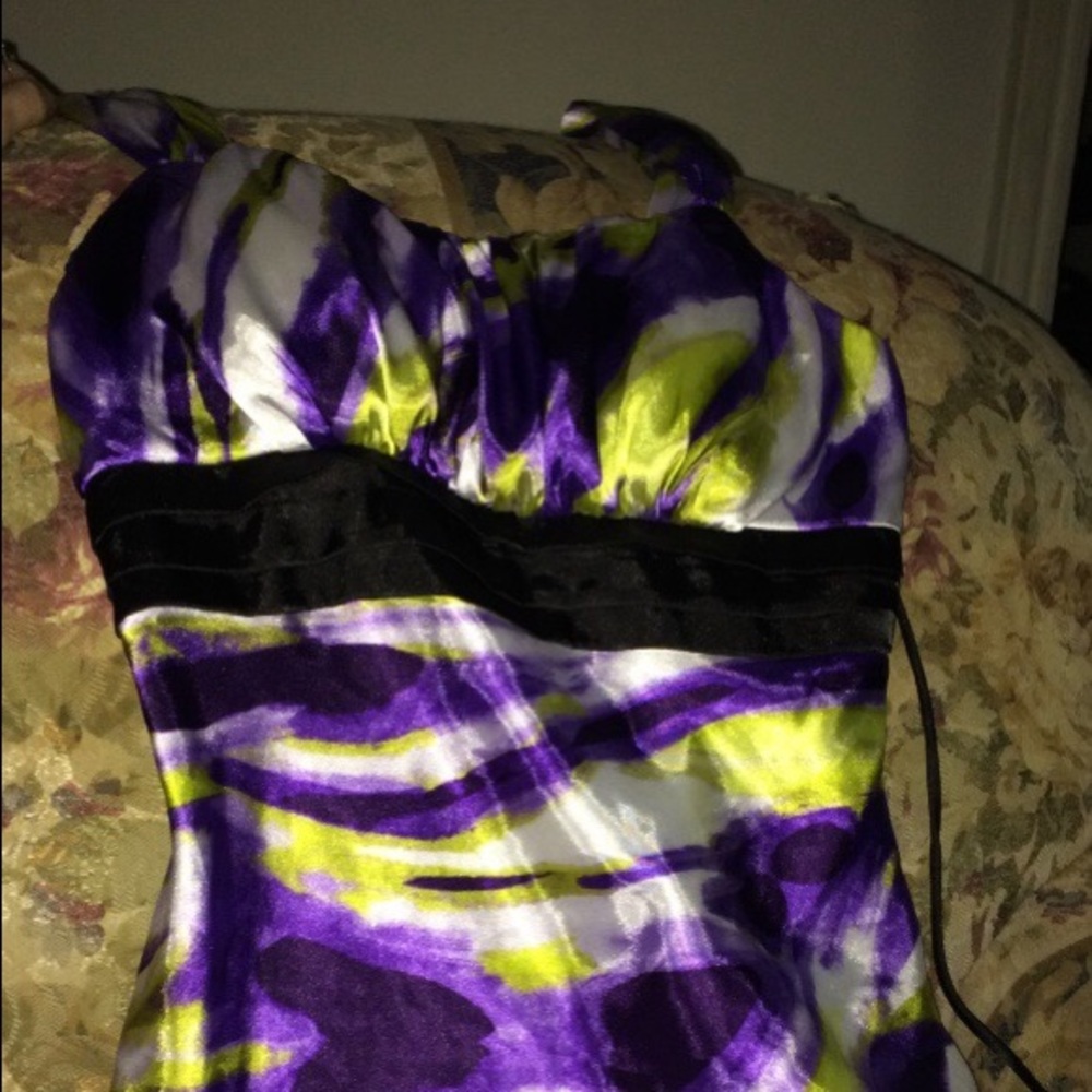 White, purple, black tank top