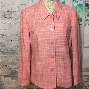 Appleseed's Womens Blazer Jacket Office Coral Pink