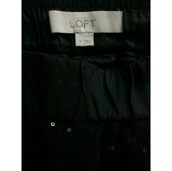 LOFT black sequin mini skirt, size small - Picture 3 of 4