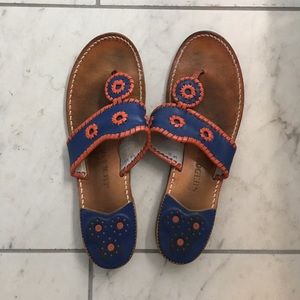 Orange and Blue Jack Rodgers Sandals
