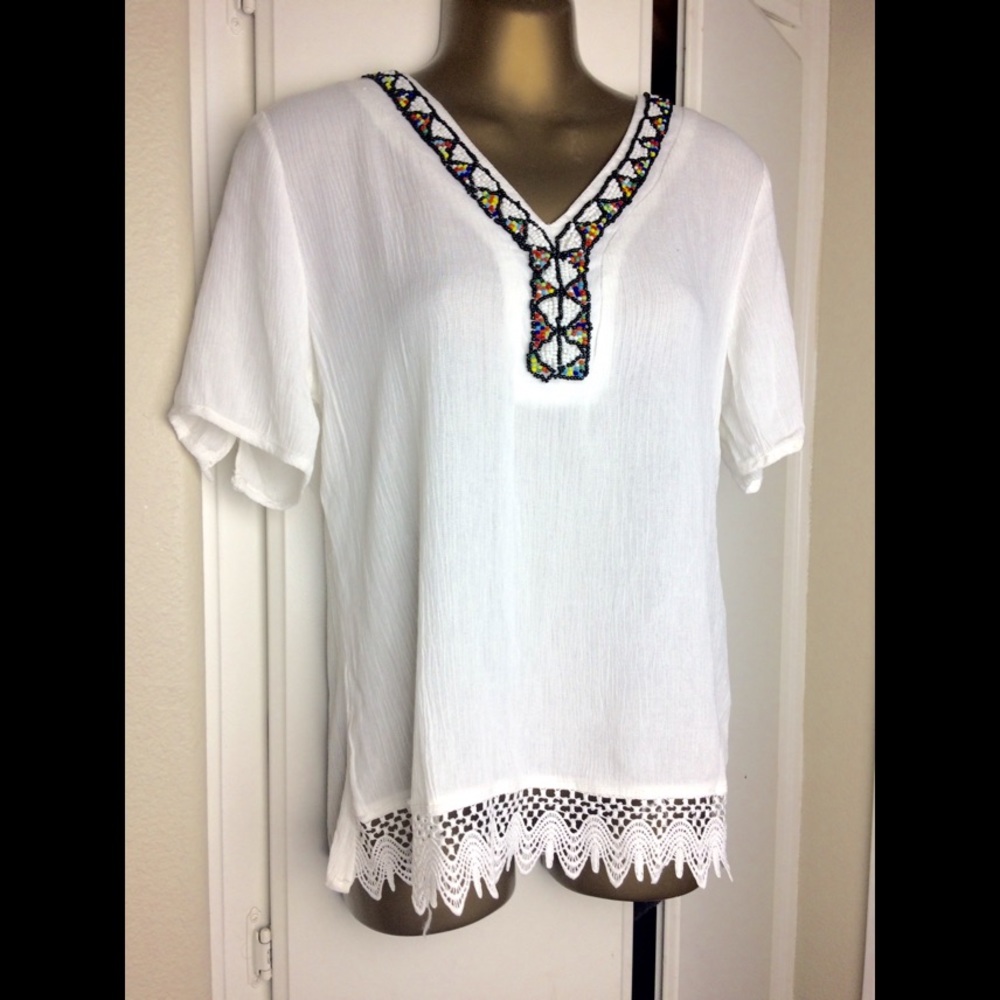 White bided blouse