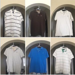 Lot of 6 Polo Shirt Abercrombie Hollister-Large.