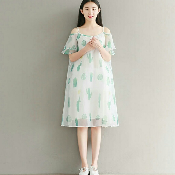 Organza Off-shoulder Midi Dress - Picture 4 of 6