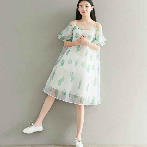 Organza Off-shoulder Midi Dress - Picture 5 of 6