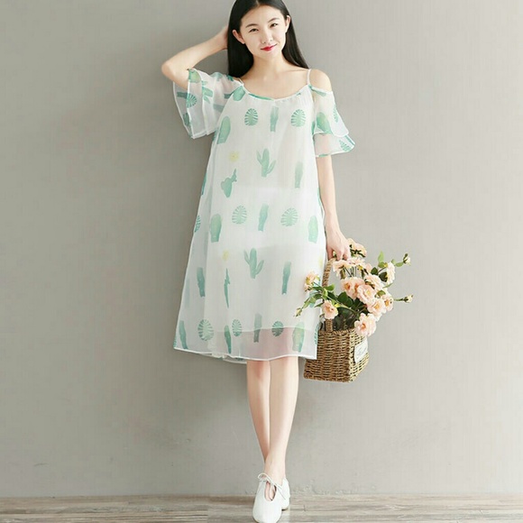 Organza Off-shoulder Midi Dress - Picture 6 of 6