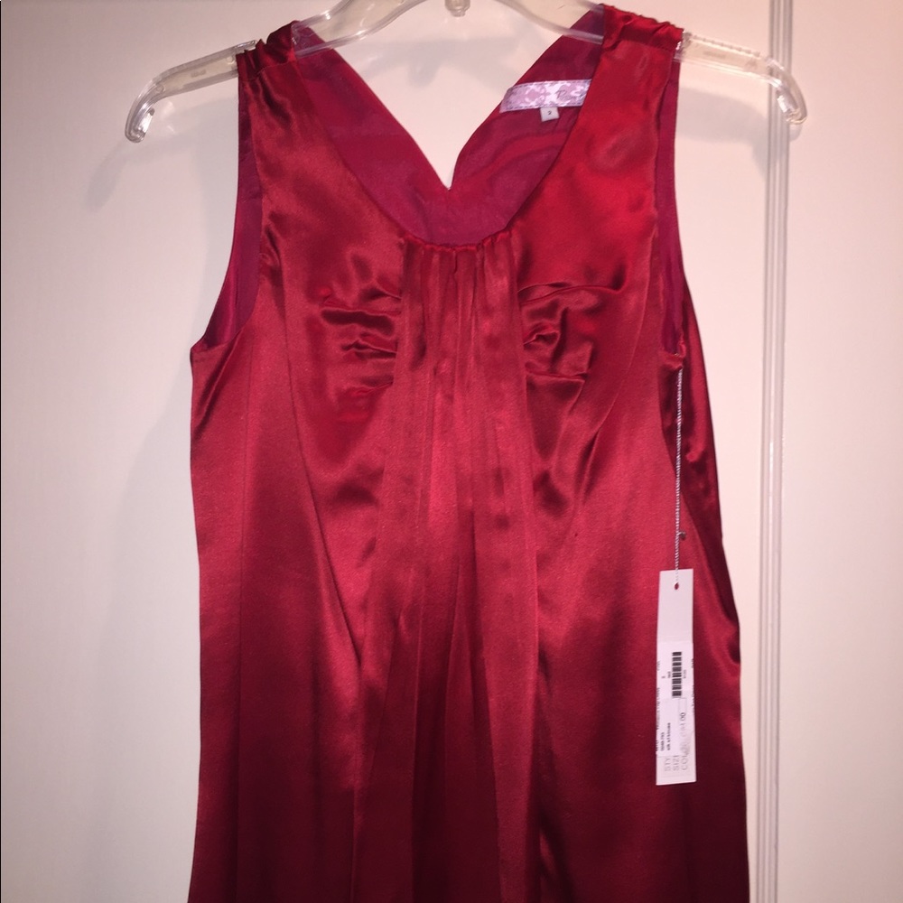 Red Satin Top- brand new