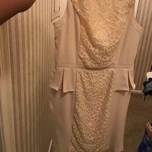 Off-white floral print dress