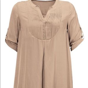 Ellos Studded Tunic Dress - Khaki