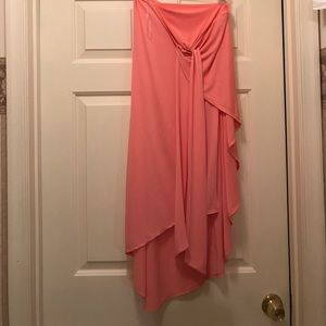 Flare knotted strapless dress