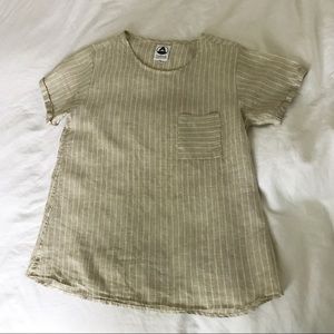 Tradlands BCN Top in Cream and Thin White Stripes