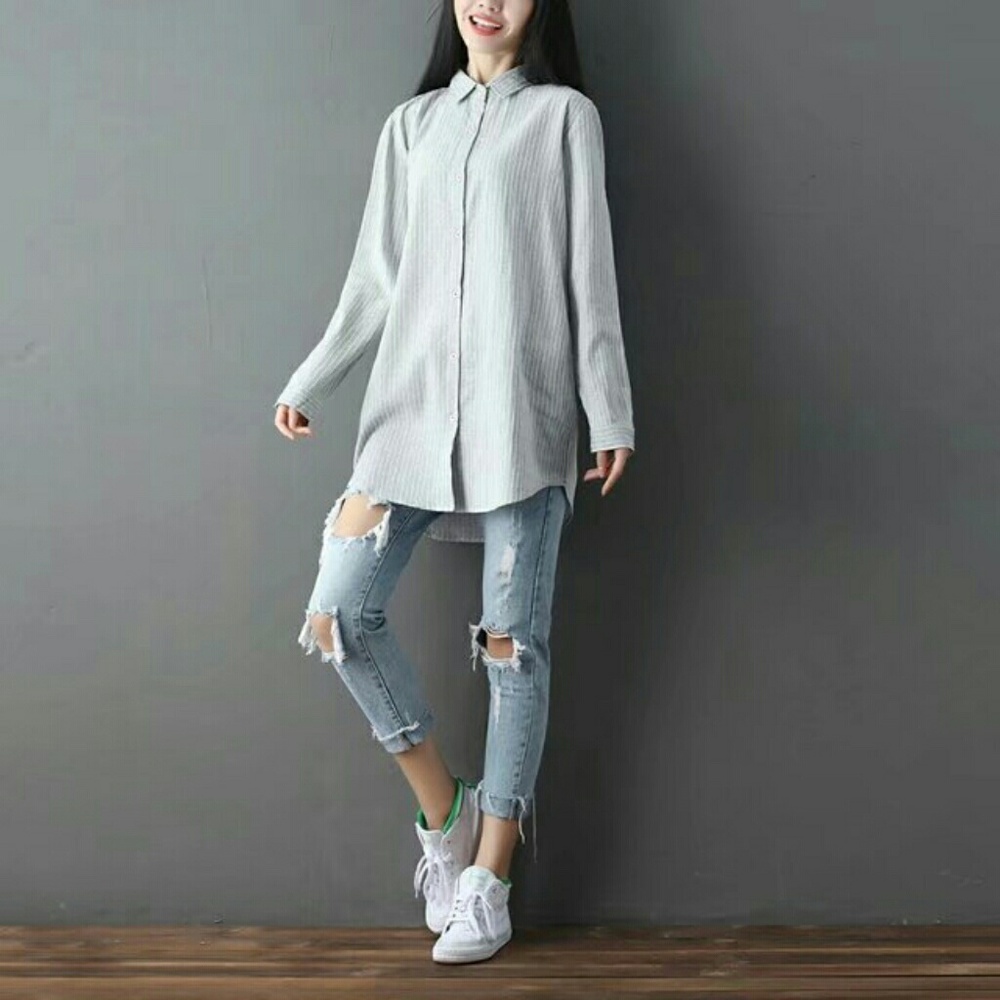 NEW Stripe Button Down Shirt - Picture 2 of 3