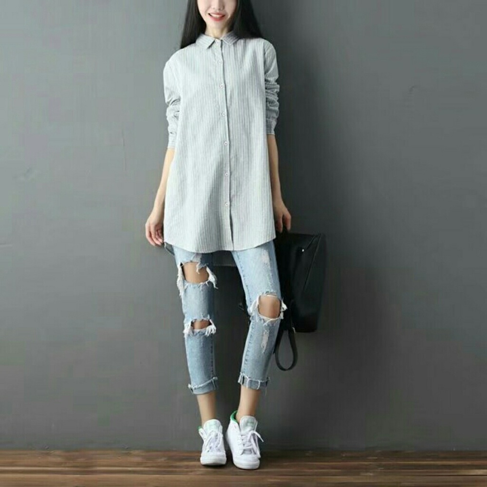 NEW Stripe Button Down Shirt - Picture 3 of 3