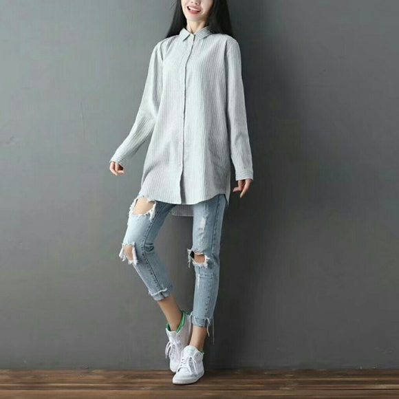 NEW Stripe Button Down Shirt - Picture 2 of 3