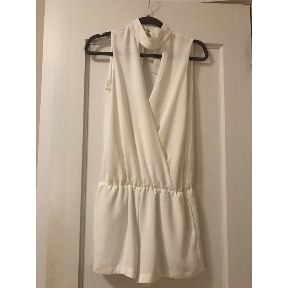 White Romper with attached choker