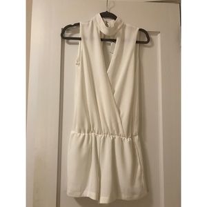 White Romper with attached choker