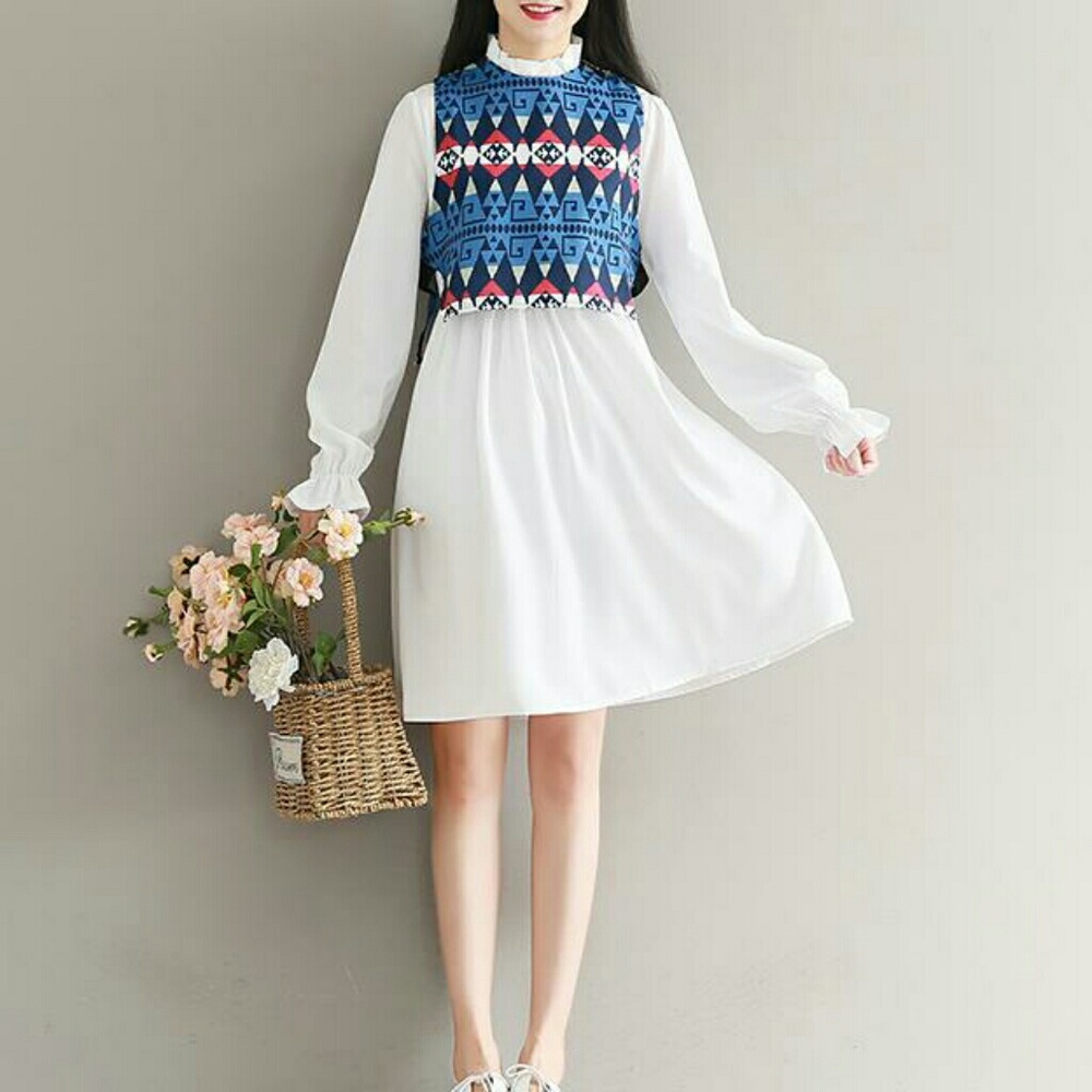 NEW Long Sleeve Midi Dress & Vest Match - Picture 3 of 7