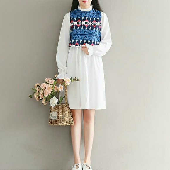 NEW Long Sleeve Midi Dress & Vest Match - Picture 2 of 7