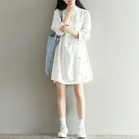 White Pure Long Sleeve Midi Dress - Picture 7 of 8