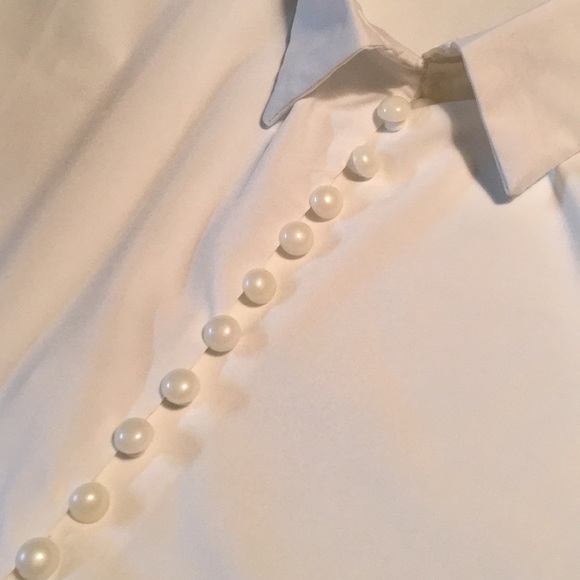 Sellout Risk ❤️Chic Fitted White Button-up Blouse - Picture 6 of 8